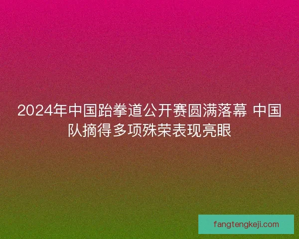2024年中国跆拳道公开赛圆满落幕 中国队摘得多项殊荣表现亮眼